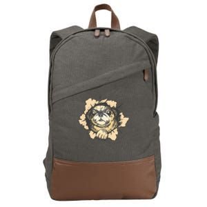 Pug Torn Cotton Canvas Backpack