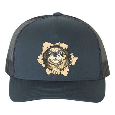 Pug Torn Yupoong Adult 5-Panel Trucker Hat