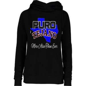 Puro Tejano Womens Funnel Neck Pullover Hood