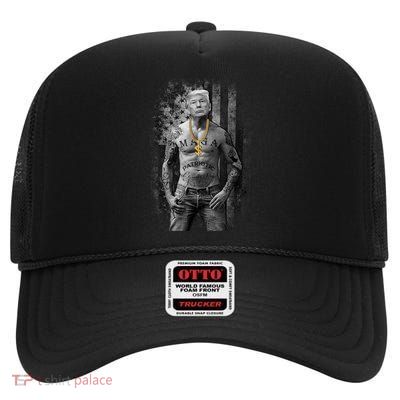 Pro Trump Patriotic Gangster AntiLiberal Republican Gift Black Cott High Crown Mesh Back Trucker Hat