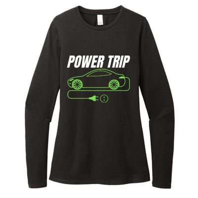 Power Trip, Proud S EV Owner, Drive EVs Funny Electric Car Womens CVC Long Sleeve Shirt