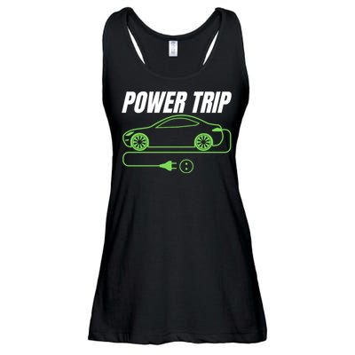 Power Trip, Proud S EV Owner, Drive EVs Funny Electric Car Ladies Essential Flowy Tank