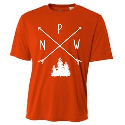 Pine Trees Pacific Northwest Pnw With Arrows Outdoor Gift Cute Gift Cooling Performance Crew T-Shirt