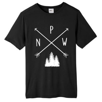 Pine Trees Pacific Northwest Pnw With Arrows Outdoor Gift Cute Gift Tall Fusion ChromaSoft Performance T-Shirt