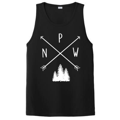 Pine Trees Pacific Northwest Pnw With Arrows Outdoor Gift Cute Gift PosiCharge Competitor Tank