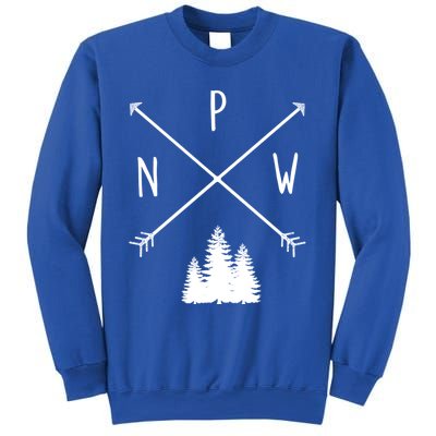 Pine Trees Pacific Northwest Pnw With Arrows Outdoor Gift Cute Gift Sweatshirt