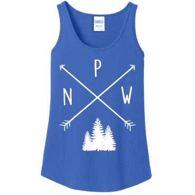 Pine Trees Pacific Northwest Pnw With Arrows Outdoor Gift Cute Gift Ladies Essential Tank