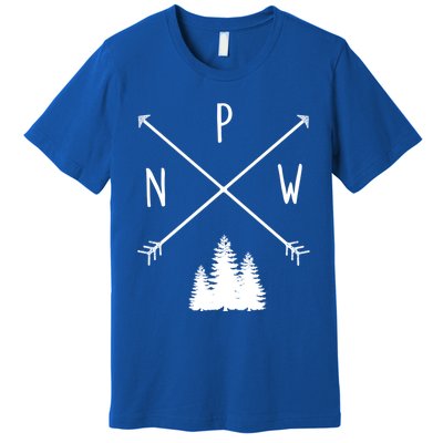 Pine Trees Pacific Northwest Pnw With Arrows Outdoor Gift Cute Gift Premium T-Shirt