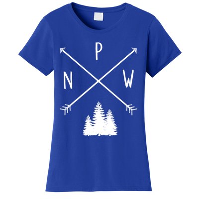 Pine Trees Pacific Northwest Pnw With Arrows Outdoor Gift Cute Gift Women's T-Shirt