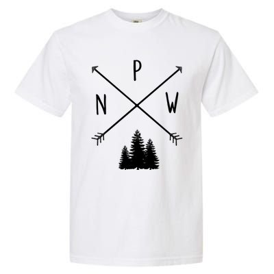 Pine Trees Pacific Northwest Pnw With Arrows Outdoor Gift Cute Gift Garment-Dyed Heavyweight T-Shirt