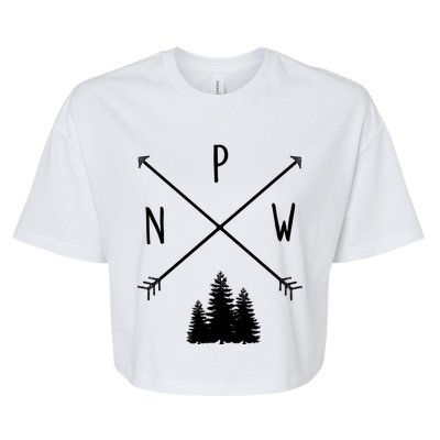 Pine Trees Pacific Northwest Pnw With Arrows Outdoor Gift Cute Gift Bella+Canvas Jersey Crop Tee