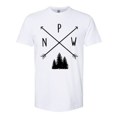 Pine Trees Pacific Northwest Pnw With Arrows Outdoor Gift Cute Gift Softstyle CVC T-Shirt