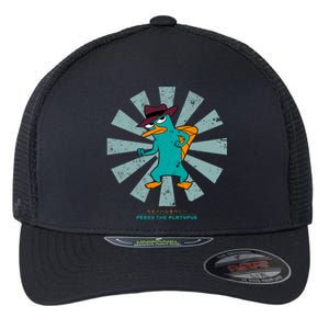 Perry The Platypus Retro Japanese Flexfit Unipanel Trucker Cap