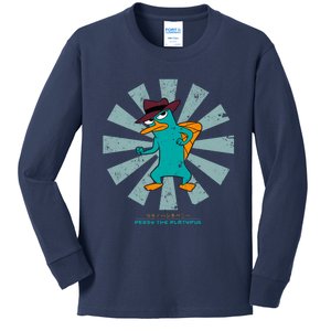 Perry The Platypus Retro Japanese Kids Long Sleeve Shirt