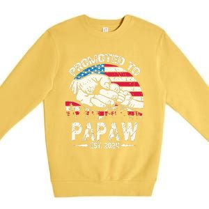 Promoted To Papaw 2024 Soon To Be Dad 2024 New Dad Premium Crewneck Sweatshirt