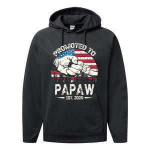 Promoted To Papaw 2024 Soon To Be Dad 2024 New Dad Performance Fleece Hoodie