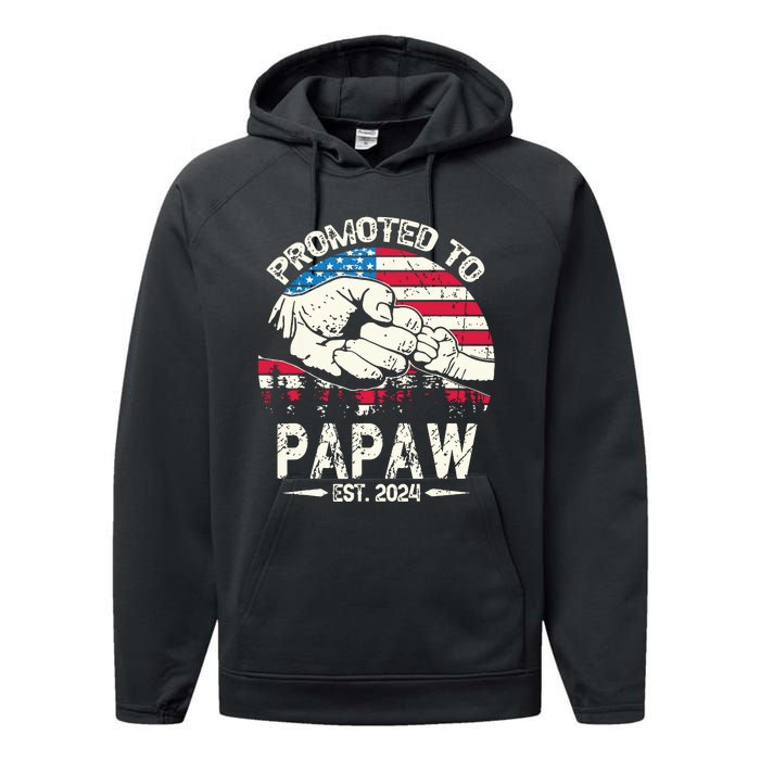 Promoted To Papaw 2024 Soon To Be Dad 2024 New Dad Performance Fleece Hoodie