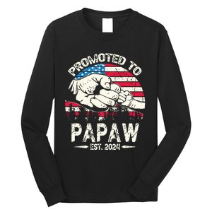 Promoted To Papaw 2024 Soon To Be Dad 2024 New Dad Long Sleeve Shirt