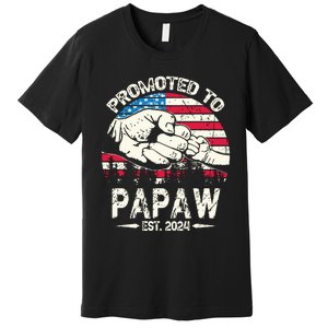 Promoted To Papaw 2024 Soon To Be Dad 2024 New Dad Premium T-Shirt