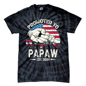 Promoted To Papaw 2024 Soon To Be Dad 2024 New Dad Tie-Dye T-Shirt