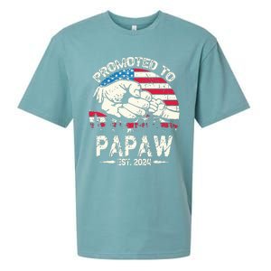 Promoted To Papaw 2024 Soon To Be Dad 2024 New Dad Sueded Cloud Jersey T-Shirt