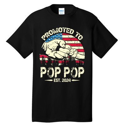 Promoted To Pop Pop 2024 Soon To Be Pop Pop 2024 New Dad Tall T-Shirt