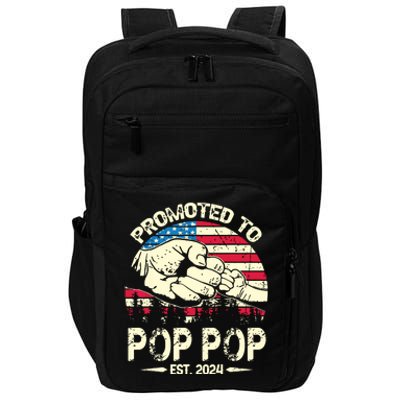 Promoted To Pop Pop 2024 Soon To Be Pop Pop 2024 New Dad Impact Tech Backpack