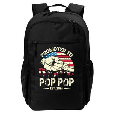 Promoted To Pop Pop 2024 Soon To Be Pop Pop 2024 New Dad Daily Commute Backpack