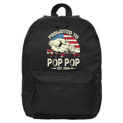 Promoted To Pop Pop 2024 Soon To Be Pop Pop 2024 New Dad 16 in Basic Backpack