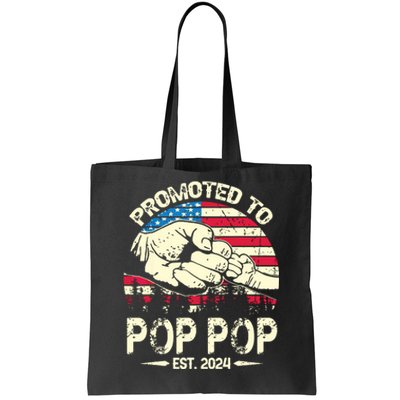 Promoted To Pop Pop 2024 Soon To Be Pop Pop 2024 New Dad Tote Bag