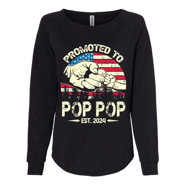 Promoted To Pop Pop 2024 Soon To Be Pop Pop 2024 New Dad Womens California Wash Sweatshirt