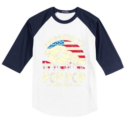 Promoted To Pop Pop 2024 Soon To Be Pop Pop 2024 New Dad Baseball Sleeve Shirt