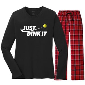 Pickleball Tshirts Pickleball Shirt Just Dink It TShirt Women's Long Sleeve Flannel Pajama Set 