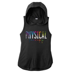 Physical Therapist PT Exercise Colorful Physical Therapy Ladies PosiCharge Tri-Blend Wicking Draft Hoodie Tank