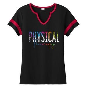 Physical Therapist PT Exercise Colorful Physical Therapy Ladies Halftime Notch Neck Tee