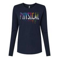 Physical Therapist PT Exercise Colorful Physical Therapy Womens Cotton Relaxed Long Sleeve T-Shirt