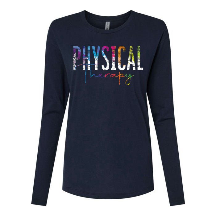 Physical Therapist PT Exercise Colorful Physical Therapy Womens Cotton Relaxed Long Sleeve T-Shirt