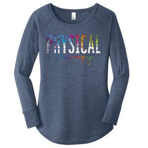 Physical Therapist PT Exercise Colorful Physical Therapy Women's Perfect Tri Tunic Long Sleeve Shirt