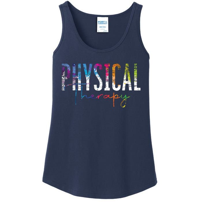 Physical Therapist PT Exercise Colorful Physical Therapy Ladies Essential Tank