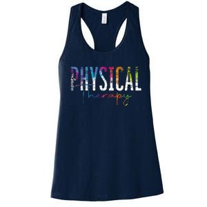 Physical Therapist PT Exercise Colorful Physical Therapy Women's Racerback Tank