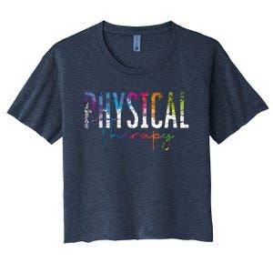 Physical Therapist PT Exercise Colorful Physical Therapy Women's Crop Top Tee