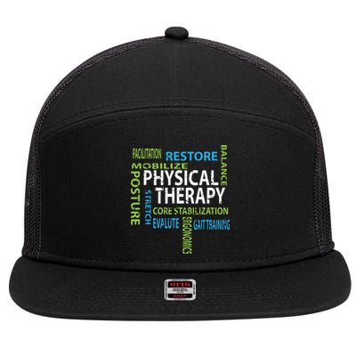 Physical Therapist PT Gift Motivational Physical Therapy 7 Panel Mesh Trucker Snapback Hat