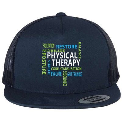 Physical Therapist PT Gift Motivational Physical Therapy Flat Bill Trucker Hat