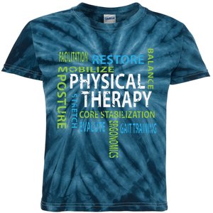 Physical Therapist PT Gift Motivational Physical Therapy Kids Tie-Dye T-Shirt