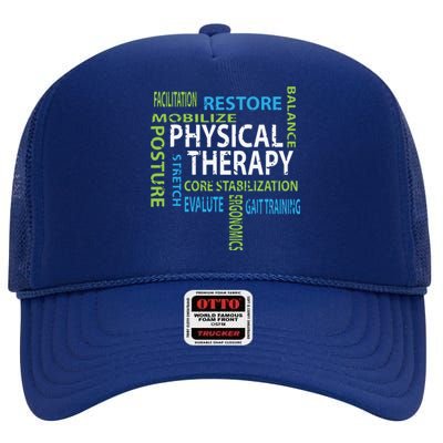 Physical Therapist PT Gift Motivational Physical Therapy High Crown Mesh Back Trucker Hat