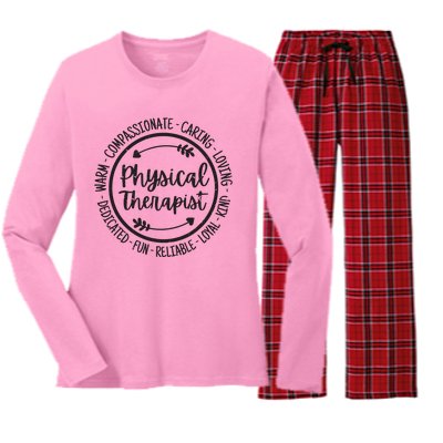 Physical Therapist PT Physical Therapy Physiotherapy Vintage Women's Long Sleeve Flannel Pajama Set 