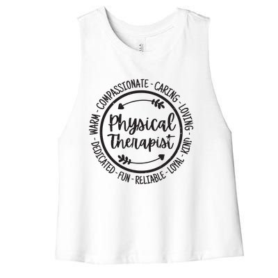 Physical Therapist PT Physical Therapy Physiotherapy Vintage Women's Racerback Cropped Tank