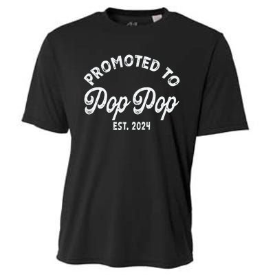 Promoted To Pop Pops New Grandpa Pop Established 2023 Gender Reveal Cooling Performance Crew T-Shirt