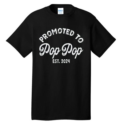 Promoted To Pop Pops New Grandpa Pop Established 2023 Gender Reveal Tall T-Shirt