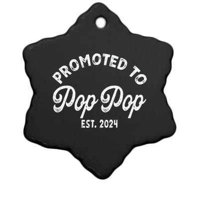 Promoted To Pop Pops New Grandpa Pop Established 2023 Gender Reveal Ceramic Star Ornament